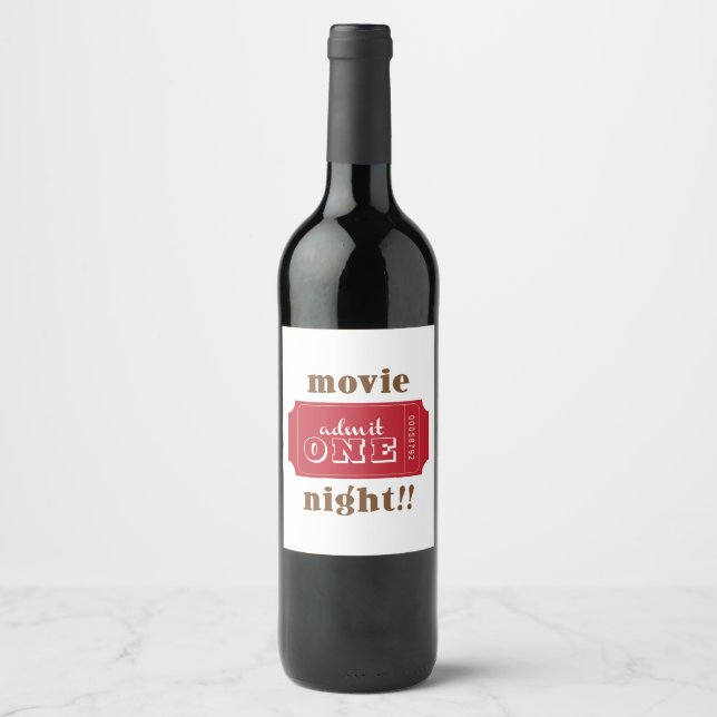 Étiquette Pour Bouteilles De Vin Soirée cinéma (Devant)