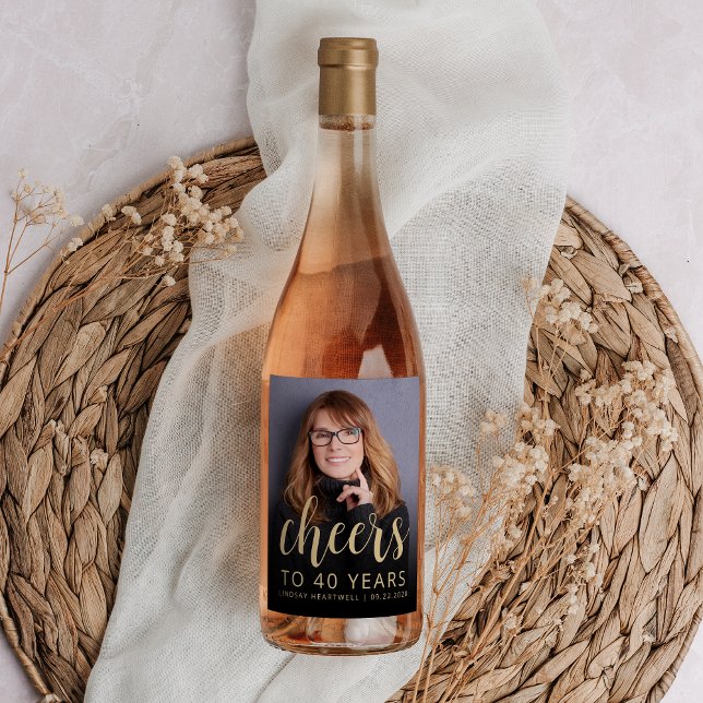 Étiquette Pour Bouteilles De Vin Soirée de 40e anniversaire (Créateur téléchargé)