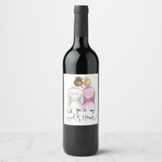 Étiquette Pour Bouteilles De Vin Sois mon... ? Br Bun Bride Bl Bun Maid Vin Étiquet