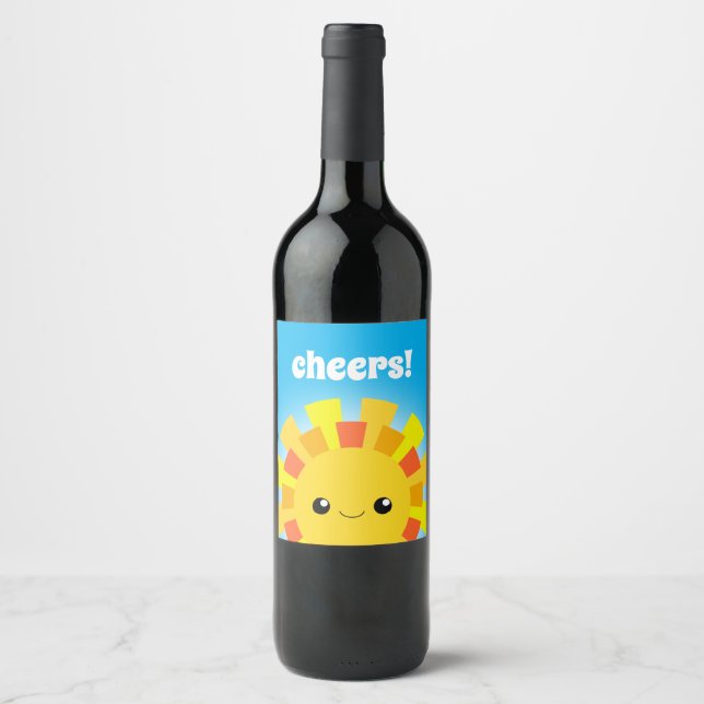 Étiquette Pour Bouteilles De Vin Soleil (Devant)