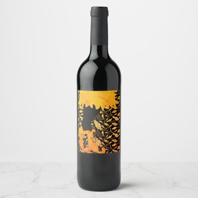 Étiquette Pour Bouteilles De Vin Sorcière Or (Devant)