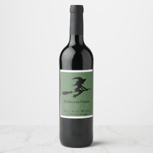 Étiquette Pour Bouteilles De Vin Sorcière sur Broomstick, Halloween
