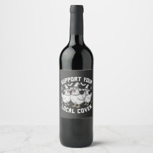 Étiquette Pour Bouteilles De Vin Soutenez votre Coven Roster local Halloween Éffray