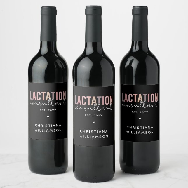 Étiquette Pour Bouteilles De Vin Spécialiste en lactation sur mesure IBCLC (Bouteilles)