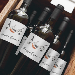 Étiquette Pour Bouteilles De Vin Spooky Pumpkins Party Happy Halloween