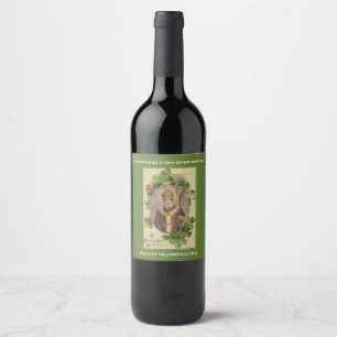 Étiquette Pour Bouteilles De Vin St. Patrick Irish Blessing Irlande Shamrock