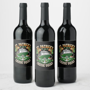 Étiquette Pour Bouteilles De Vin St Patrick's Day Cruise Squad 2025 Family Correspo