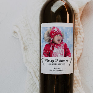 Étiquette Pour Bouteilles De Vin Sucre de canne rustique photo de Noël