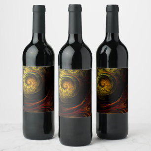 Étiquette Pour Bouteilles De Vin Sunrise Floral Red Abstrait Art