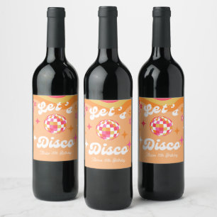 Étiquette Pour Bouteilles De Vin Super Retro les années 70 Disco N'importe quel âge