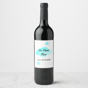 Étiquette Pour Bouteilles De Vin Sur un nuage neuf nuages pastel bleu enterrement d