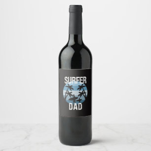 Étiquette Pour Bouteilles De Vin Surfer papa