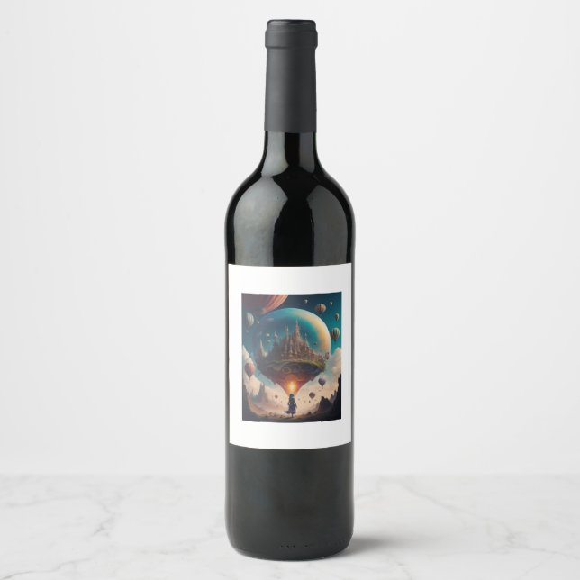 Étiquette Pour Bouteilles De Vin Surreal world (Devant)