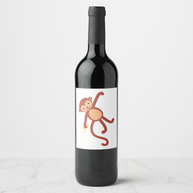 Étiquette Pour Bouteilles De Vin Suspendre le singe (Devant)