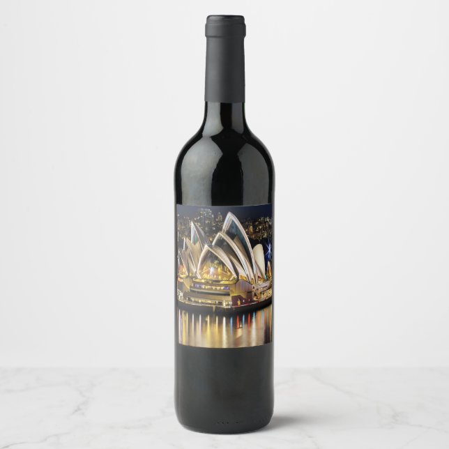 Étiquette Pour Bouteilles De Vin Sydney - OPÉRA HOUSE - vue (Devant)