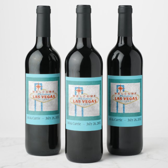 Étiquette Pour Bouteilles De Vin SYMBOLE REtro Vegas Grunge Style (Bouteilles)