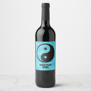 Étiquette Pour Bouteilles De Vin Symbole Yin Yang - tatouage solide