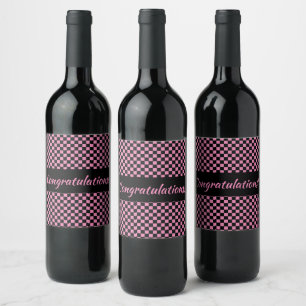 Étiquette Pour Bouteilles De Vin Tableau de bord rose et noir personnalisé