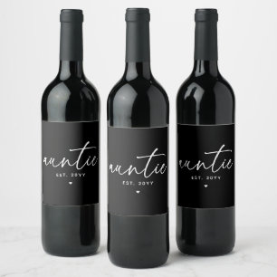 Étiquette Pour Bouteilles De Vin Tante Elégante Typographie Nouvelle Tante