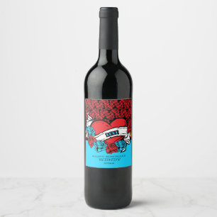 Étiquette Pour Bouteilles De Vin Tattoo, l'amour