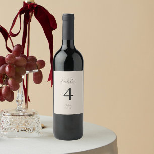Étiquette Pour Bouteilles De Vin Taupe neutre Chic B&W minimaliste Mariage