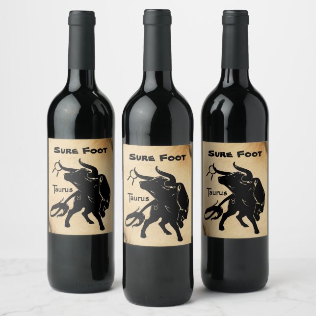 Étiquette Pour Bouteilles De Vin Taurus puissant le Zodiaque Bull (Bouteilles)