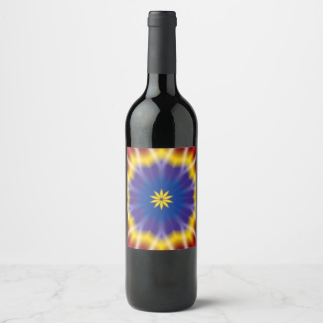 Étiquette Pour Bouteilles De Vin Teinture arc-en-ciel (Devant)