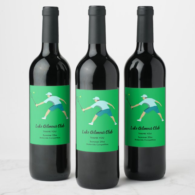 Étiquette Pour Bouteilles De Vin Tennis (Bouteilles)
