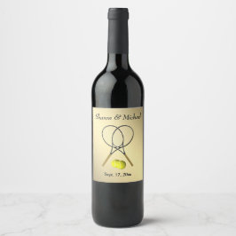 Étiquette Pour Bouteilles De Vin Tennis Custom Gold