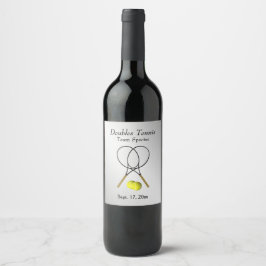 Étiquette Pour Bouteilles De Vin Tennis Custom Silver