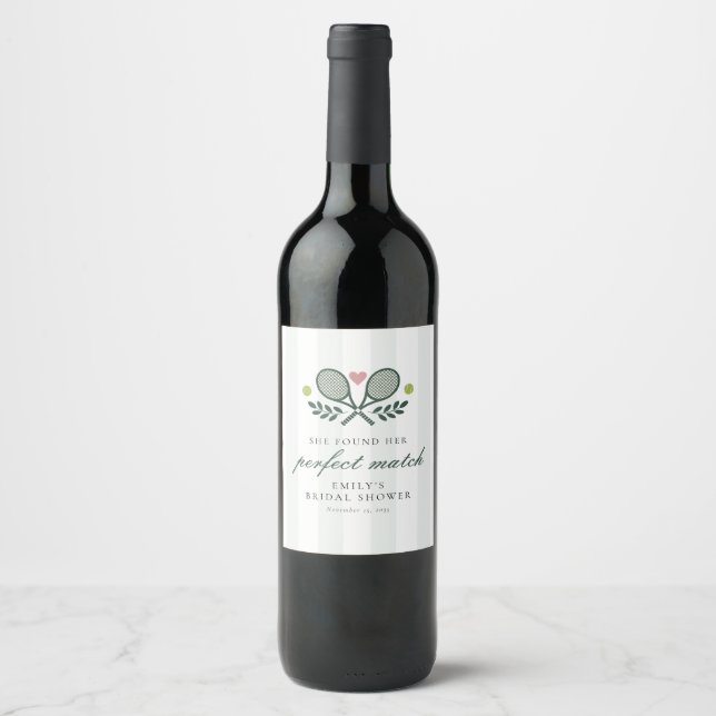 Étiquette Pour Bouteilles De Vin Tennis de mariage parfait (Devant)