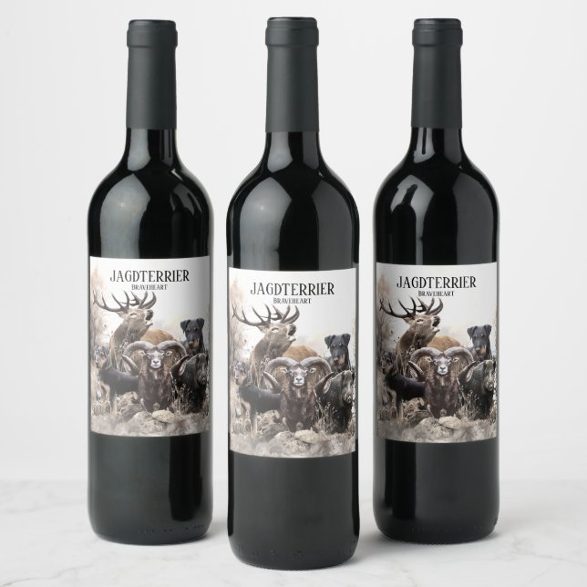 Étiquette Pour Bouteilles De Vin Terrier de chasse allemand (Bouteilles)