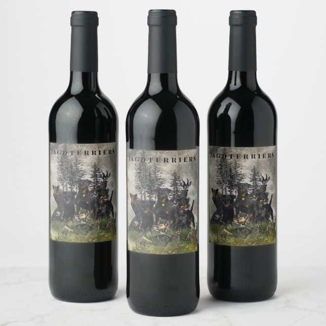 Étiquette Pour Bouteilles De Vin Terrier de chasse allemand (Jagdterrier) (Bouteilles)