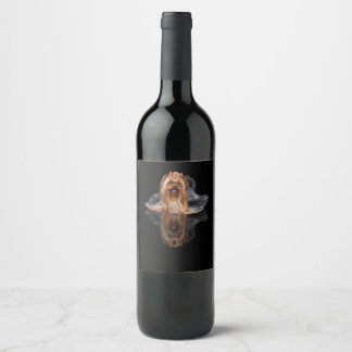 Étiquette Pour Bouteilles De Vin Terrier noir du Yorkshire