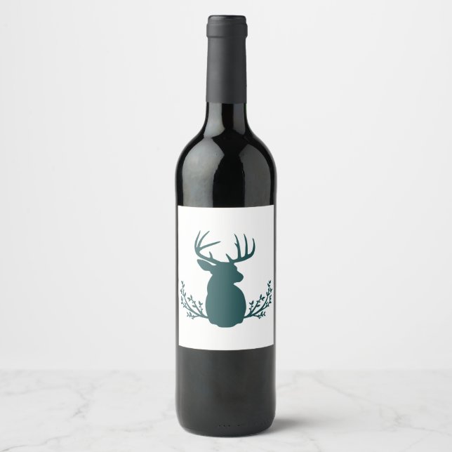 Étiquette Pour Bouteilles De Vin Tête de cerf (Devant)