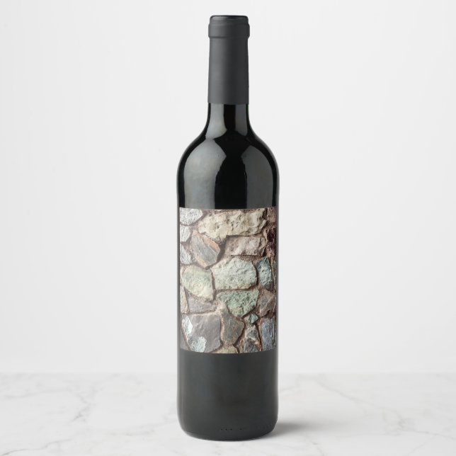 Étiquette Pour Bouteilles De Vin texture murale en pierre (Devant)