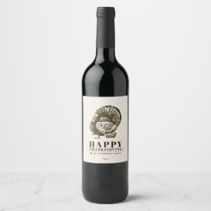 Étiquette Pour Bouteilles De Vin Thanksgiving sauvage de la Turquie