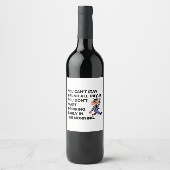 Étiquette Pour Bouteilles De Vin The Happy Drinker (Devant)