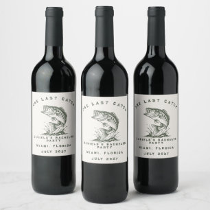 Étiquette Pour Bouteilles De Vin Thème de pêche Fête de bachelor sur mesure