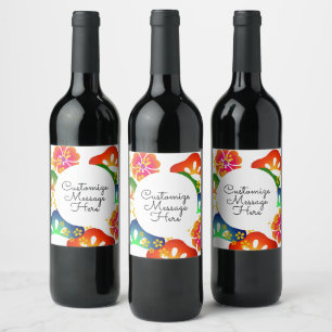 Étiquette Pour Bouteilles De Vin Thème du Parti japonais 001