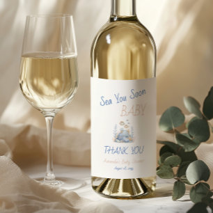Étiquette Pour Bouteilles De Vin Thème Marin Sous L'Océan Vous Bientôt Baby Shower