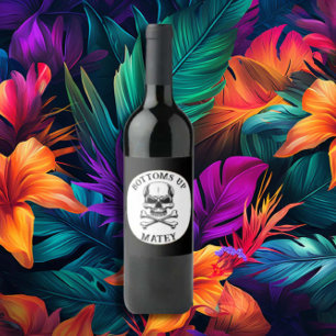 Étiquette Pour Bouteilles De Vin Thème pirate Fête Adulte Navire Os crâne