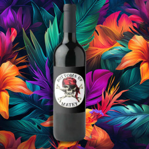 Étiquette Pour Bouteilles De Vin Thème pirate Fête Adulte Salé Os crâne
