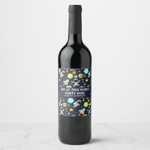 Étiquette Pour Bouteilles De Vin Thème spatial cool - Astronauts & Rocket Ships