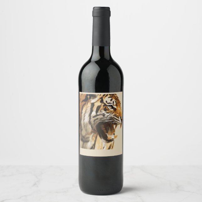 Étiquette Pour Bouteilles De Vin tigre (Devant)