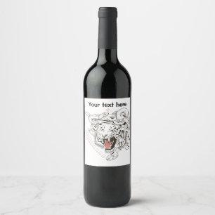Étiquette Pour Bouteilles De Vin Tigre et serpents