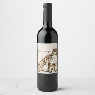 Étiquette Pour Bouteilles De Vin Tigre personnalisé par Kōno Bairei Illustration ja