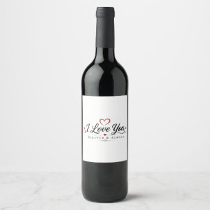Étiquette Pour Bouteilles De Vin Toi et moi pour toujours
