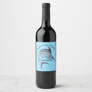 Étiquette Pour Bouteilles De Vin Tonnerre de poisson-épée