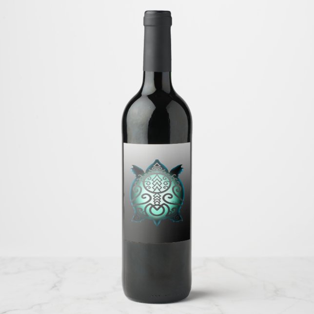 Étiquette Pour Bouteilles De Vin Tortue Snapper Silhouette (Devant)